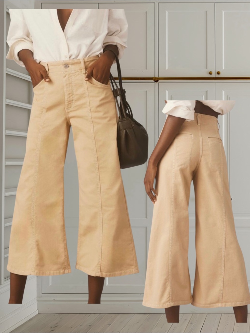 Maeve/ Anthropology Delaney Crop Wide Leg Jeans